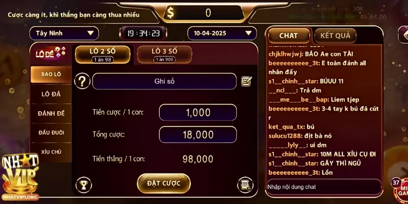 Cược thủ chọn hình thức cược và con số may mắn để tham gia